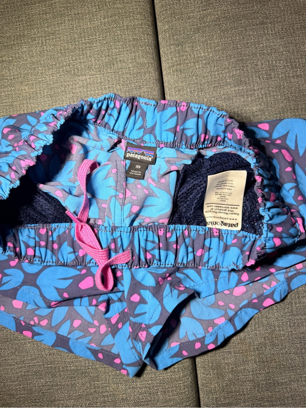 Patagonia Blue and Pink Athletic Shorts